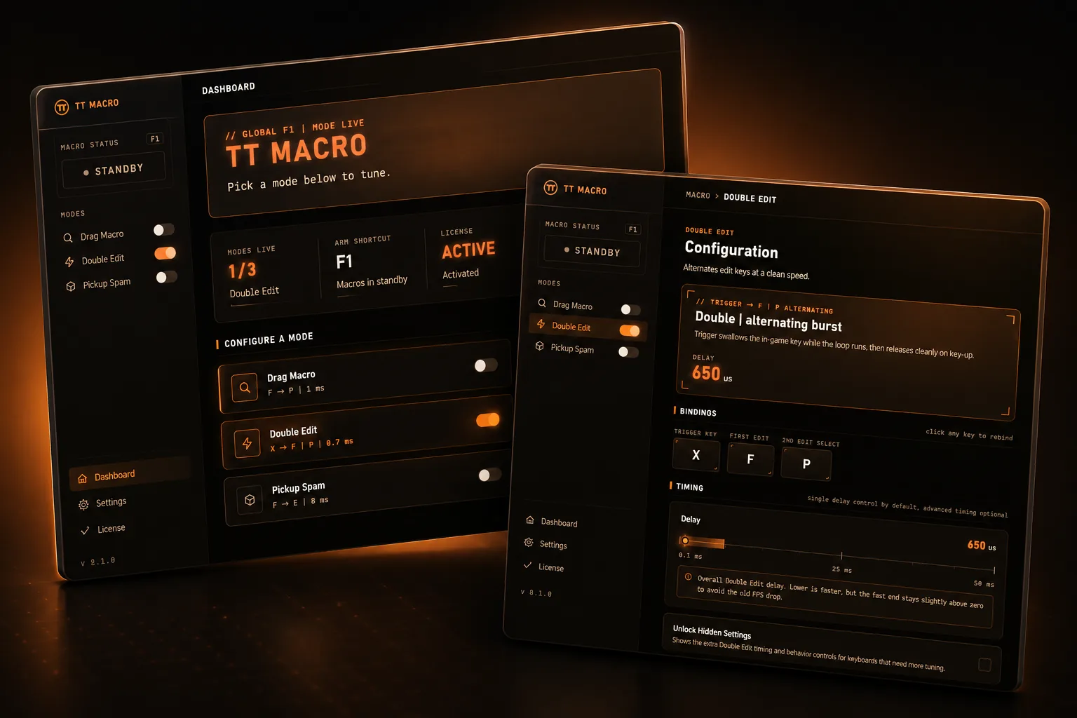 KBM Macro dashboard and double edit preview