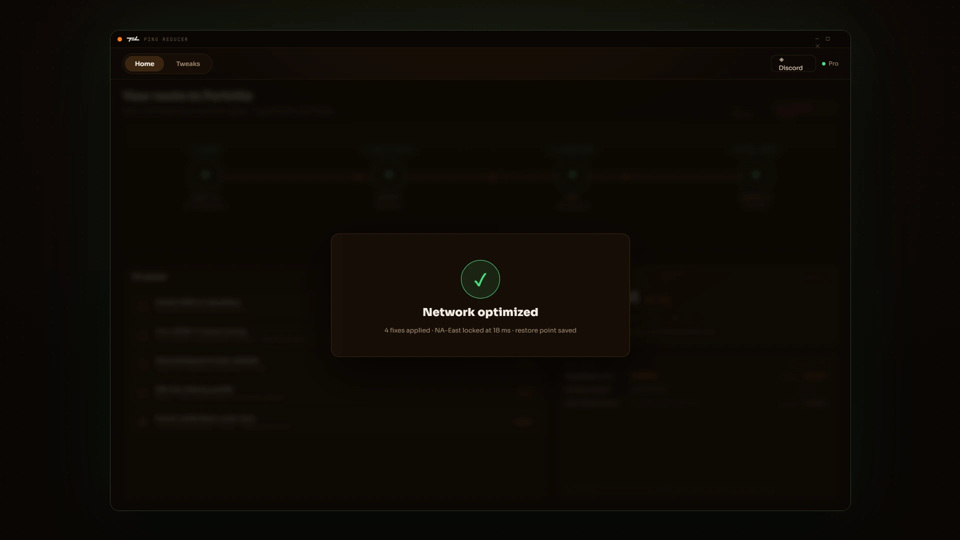 Ping Reducer optimized connection confirmation