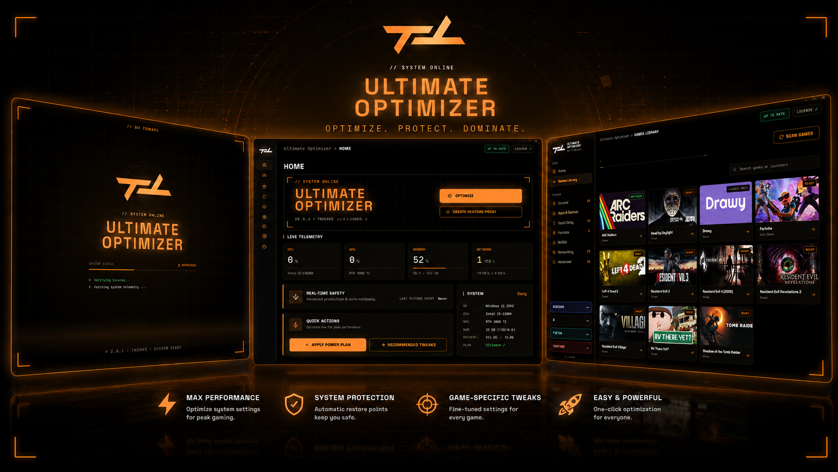 Ultimate Optimizer feature overview preview