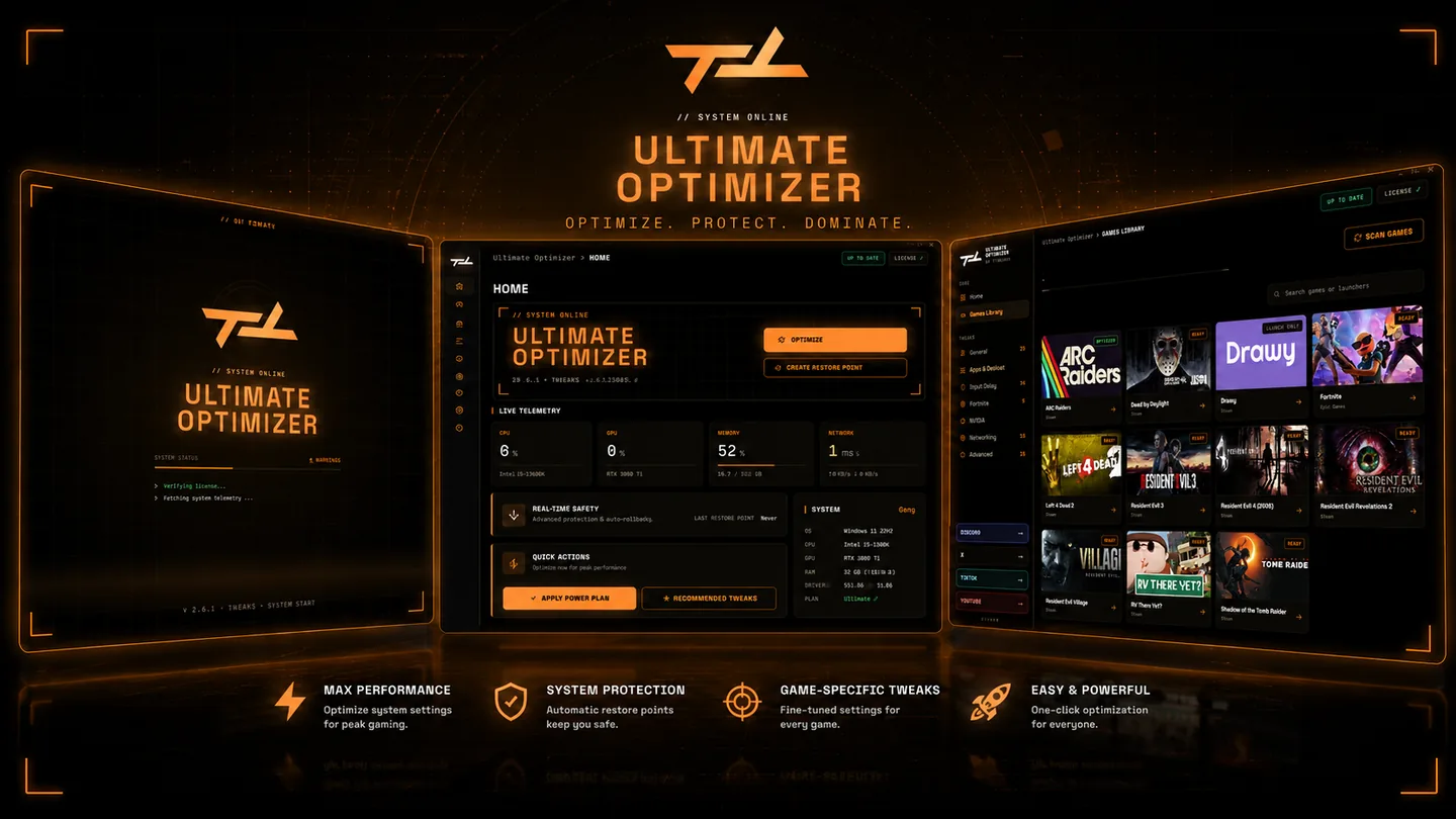 Ultimate Optimizer feature overview preview