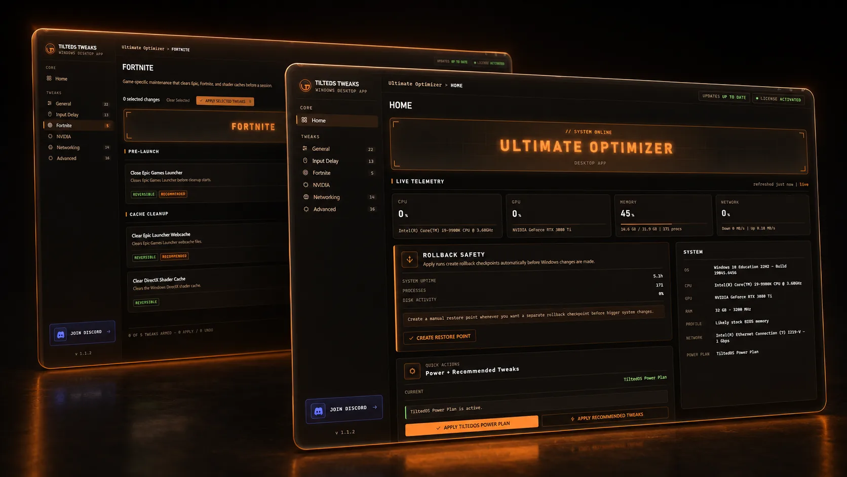 Ultimate Optimizer dashboard preview
